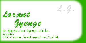 lorant gyenge business card